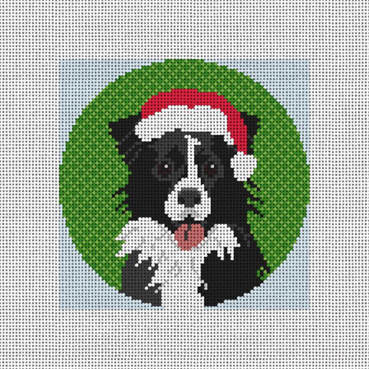 Border Collie Needlepoint Ornament Canvas