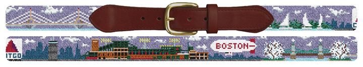 Boston Landscape Needlepoint Belt