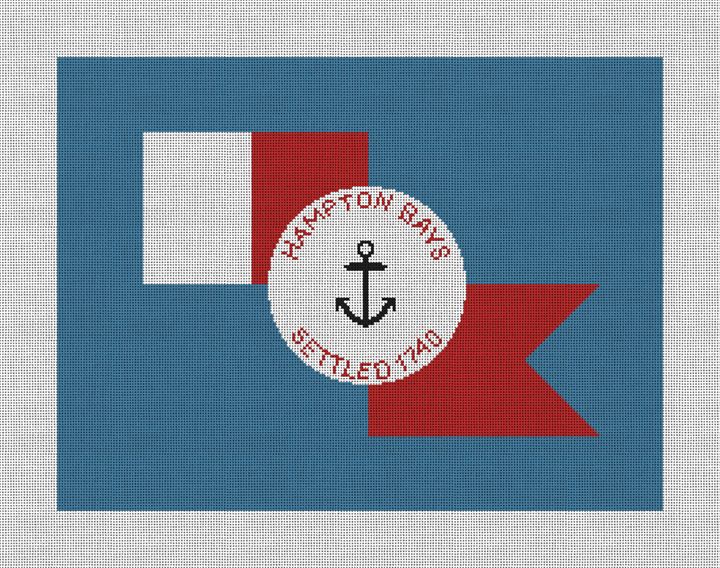 Hampton Bays Flag Needlepoint Pillow Canvas