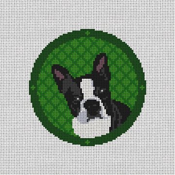Holiday Boston Terrier Needlepoint Ornament Kit