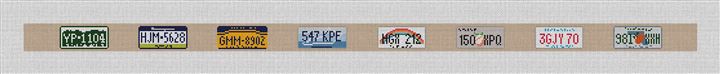 License Plate Needlepoint Belt Canvas