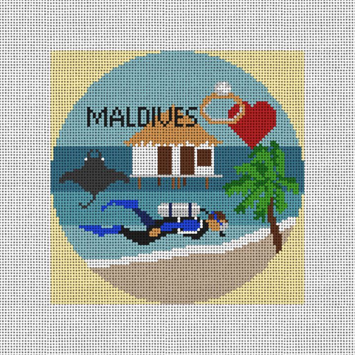 Maldives Needlepoint Ornament Canvas