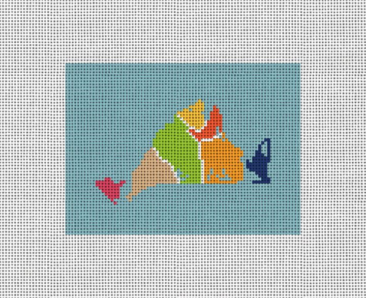 Martha's Map Needlepoint Card Wallet Canvas