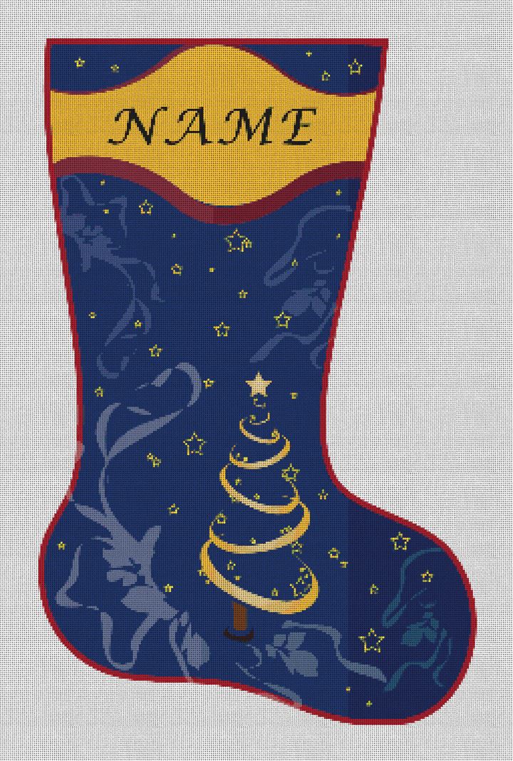 Personalized Needlepoint Christmas Socking Canvas NeedlePaint