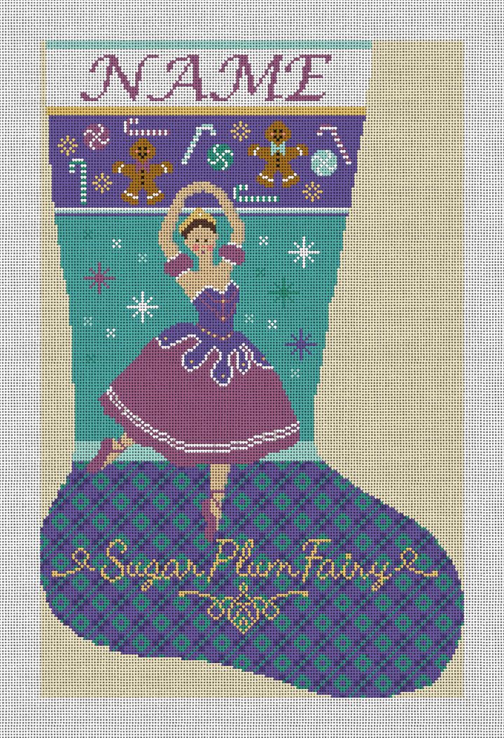 Sugar Plum Fairy Needlepoint Stocking Canvas