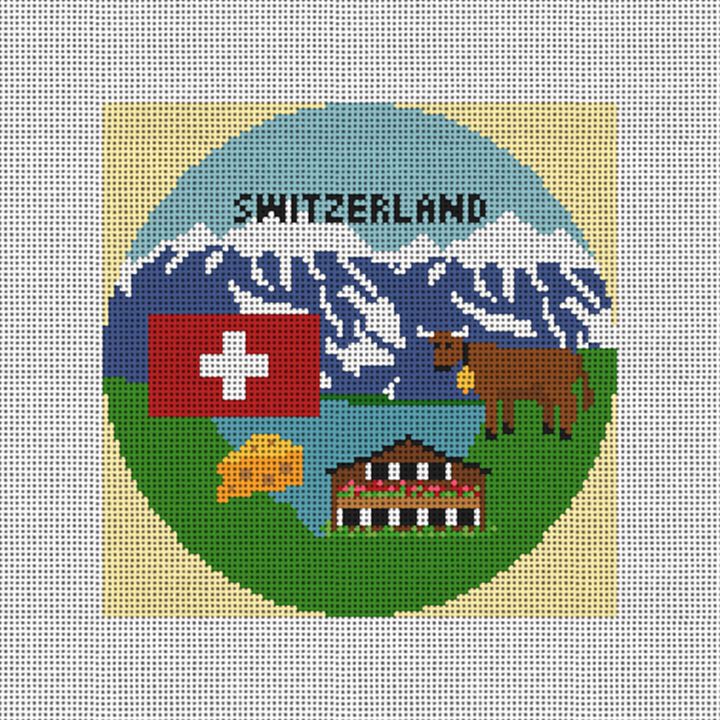 Switzerland Needlepoint Ornament Canvas