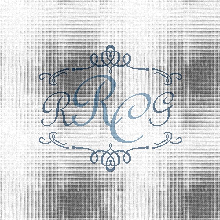 Two Initials Needlepoint Pillow Kit NeedlePaint